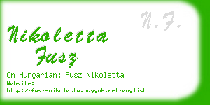 nikoletta fusz business card